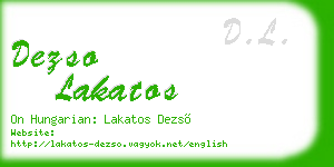 dezso lakatos business card